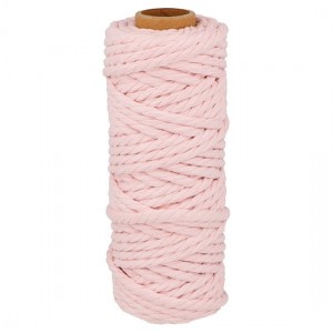 Roze katoenen koord 25 m x 6 mm - Artemio