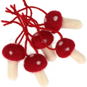 5 vilten silhouetten paddenstoelen 5 cm - Artemio