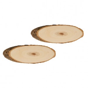 2 rondelles 17 à 21 cm - bois - Artemio