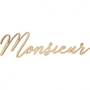 Monsieur - 34x10 cm - houten woord - Artemio
