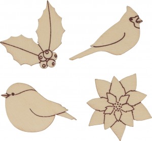 4x3 silhouetten vogel - hout - Artemio