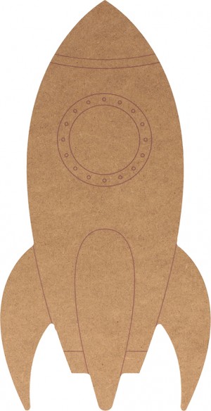 Silhouet raket 12,5x25 cm - MDF - Silhwood