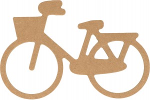 Silhouet fiets 10x15 cm - MDF - Silhwood