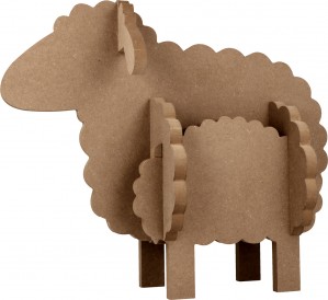 Silhouet 3D schaap 23x20 cm - MDF - Silhwood