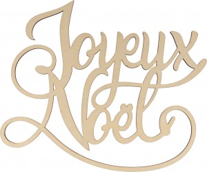 Joyeux Noël houten woord 16x13,5 cm - Artemio