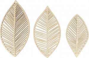 3 silhouettes feuilles en bois - Artemio