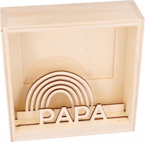 Cadre vitrine 3D papa en bois 15x15 cm - Artemio