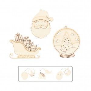 3 houten Kerst silhouetten - Artemio