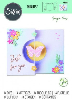 Thinlits die butterfly spinner card - Sizzix