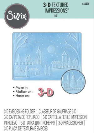 3-D Texture  Fades embossing winter village - Sizzix