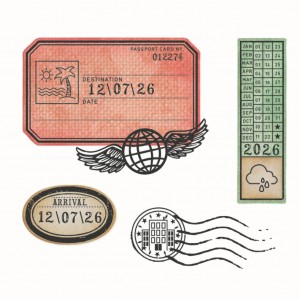 Framelits die + stamps Globetrotter's mark - Sizzix