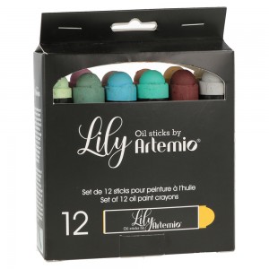 12 Stick Lily Pastels peinture à l'huile - Artemio