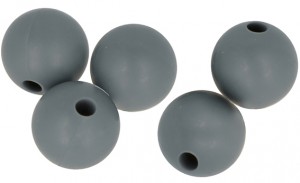 5 perles grises 10 mm silicone - Artemio