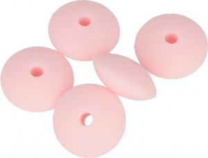 5 perles roses 12x7 mm silicone - Artemio