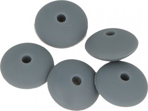 5 perles grises 12x7 mm silicone - Artemio