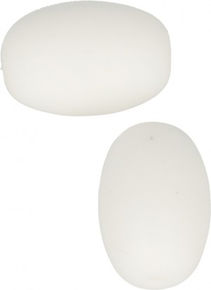 2 perles blanches 14x20 mm silicone - Artemio