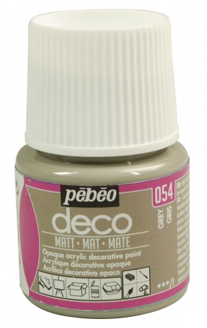 Verf grijs - acryl mat - dekkend - 45 ml - déco - Pébéo