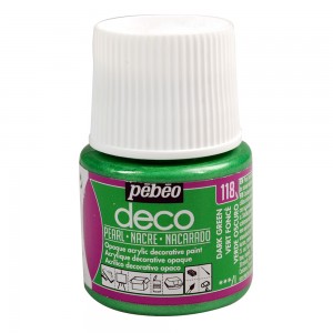 Verf donkergroen - acryl parelmoer - dekkend - 45 ml - déco - Pébéo