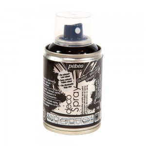 Verf zwart - acryl glanzend in spuitbus- 100 ml - Pébéo