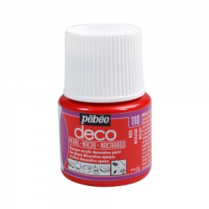 Verf rood -  acryl parelmoer - dekkend - 45 ml - déco - Pébéo