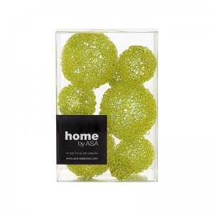 Set van 9 metallic groene ballen - Asa