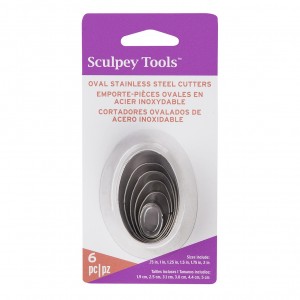 6 metalen snijders - oval - sieraden - Premo - Sculpey