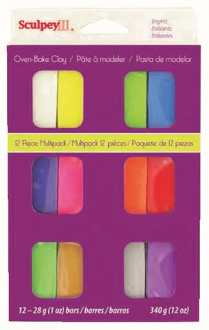 12 Sculpey III glitter 28 gr - Sculpey