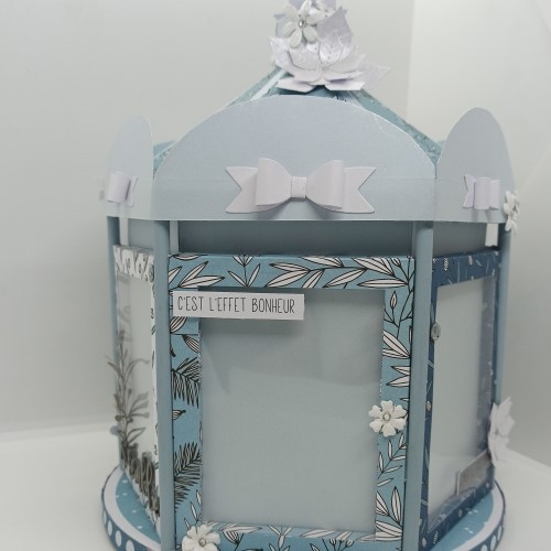 Projet scrapbooking et home déco, réaliser une boite cadeau et cadres-photos en forme de carrousel