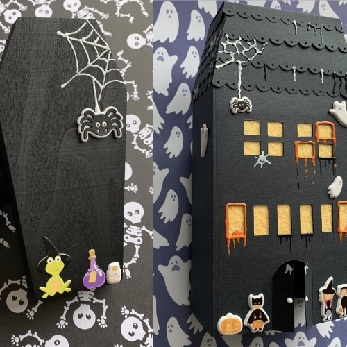 Home déco pour Halloween, décorez un cercueil en bois et créez  un manoir en papier.
