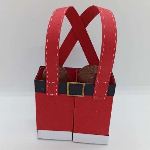 Sac déco en papier en forme de pantalon du Père Noël