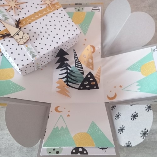 Diy Noël, une boite à explosion Noël et ses sapins