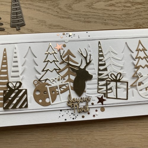 Diy carte de Noël, une carte rectangle slimline Joyeux Noël