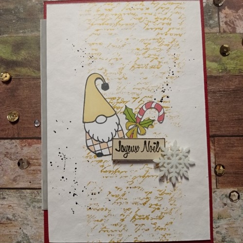 Diy Noël,une carte Joyeux Noël et un gnome...