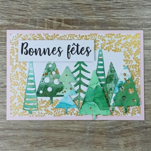 Diy carterie Noël, une carte Bonnes Fêtes avec un contour métallique doré