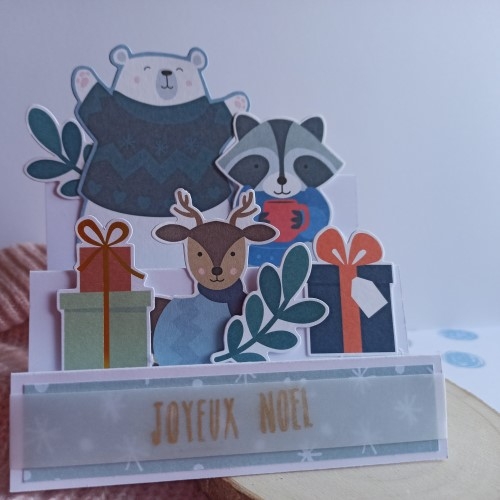 Scrap diy carte de Noël, papier et die-cuts en papier Beary Christmas