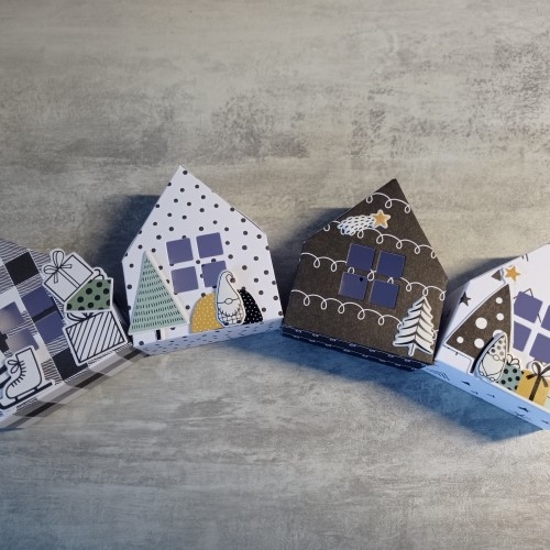 Diy table de Noël, des maisons en papier pour créer un village de Noël ou des mini-boites cadeaux
