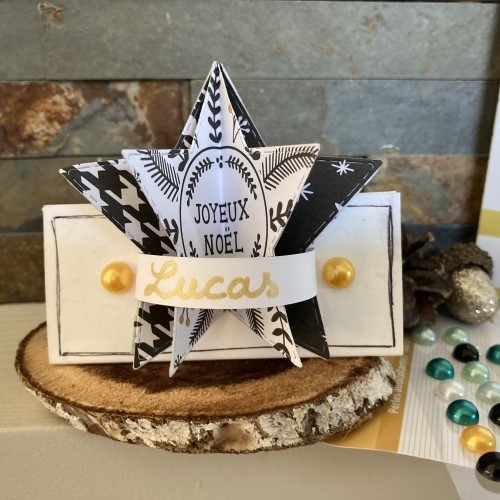 Diy home déco de Noël, un marque-place éventail d'étoiles