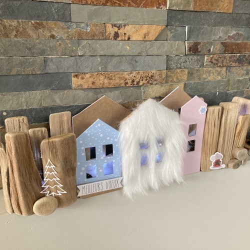 Diy home déco Noël, un centre de table village de Noël
