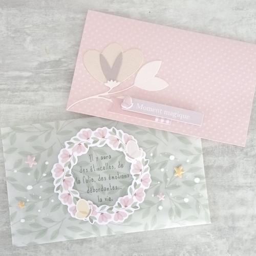 Une carte et enveloppe en papier calque pour accompagner votre cadeau