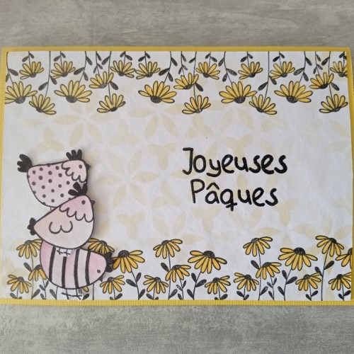 Réalisez une carte poulettes marguerites pour Pâques
