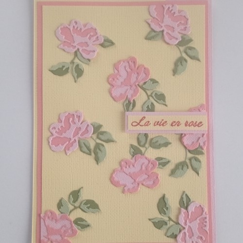 Carte printanière le vie en rose