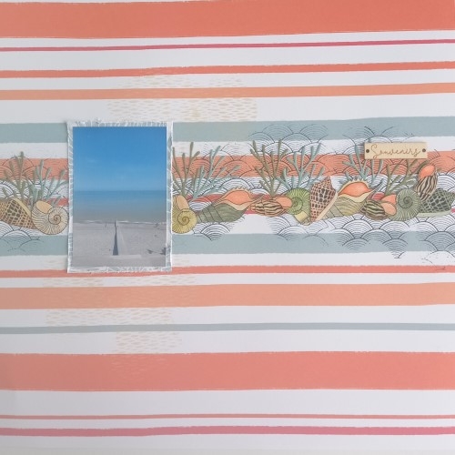 Une page 30x30 illustrant la plage, collection Corail