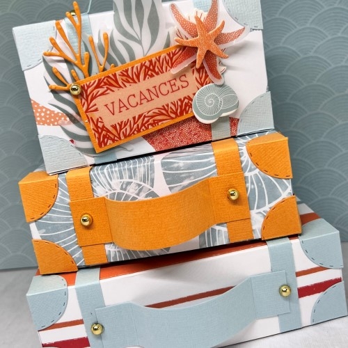 Des mini valises 100% papier, collection Corail