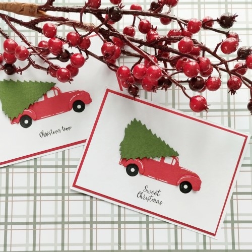 Scrappez une carte pour Noël, la livraison du sapin.