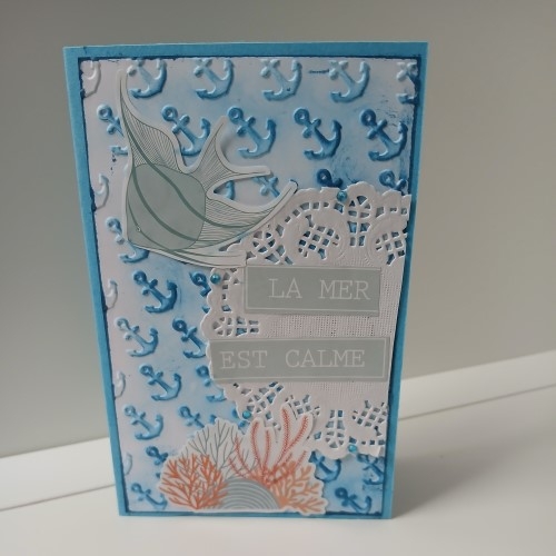 Une carte scrap sur le th&egrave;me marin