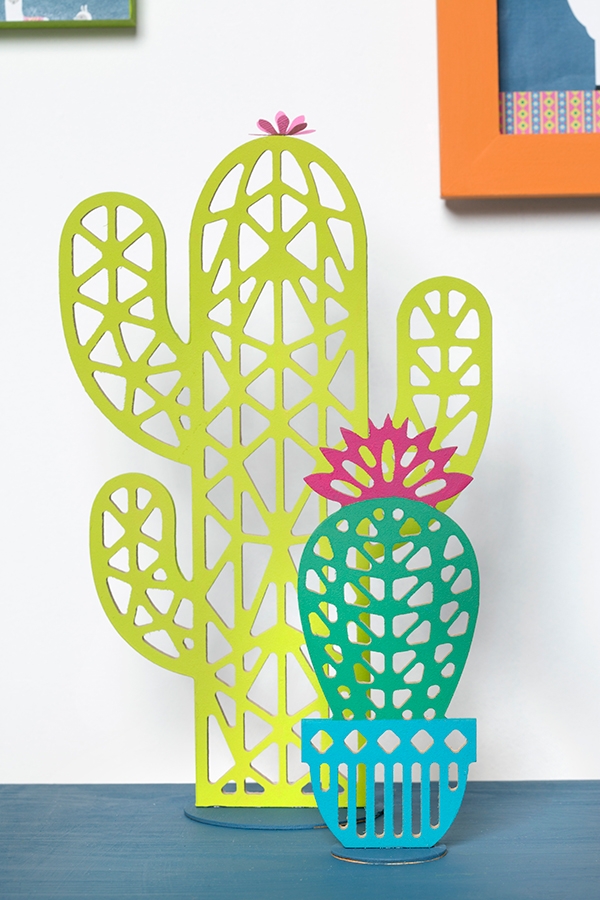 Décoration cactus en bois à peindre