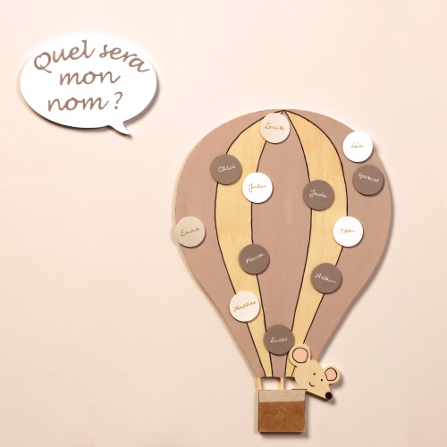 Montgolfière "Devinez mon prénom" Baby shower
