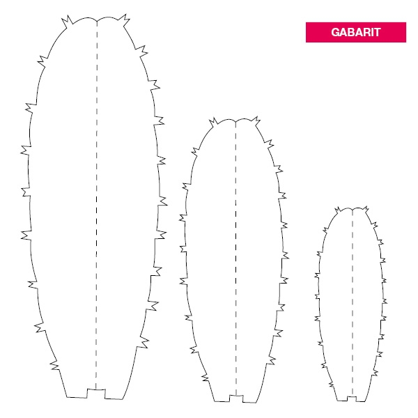 Gabarit cactus en papier