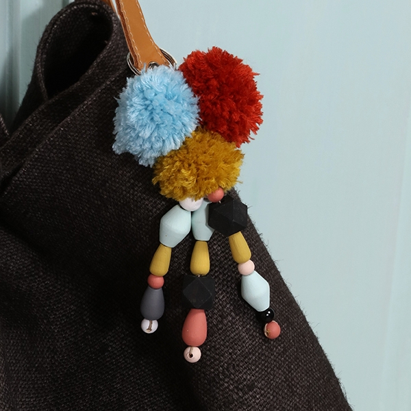 Porte-clé en pompon