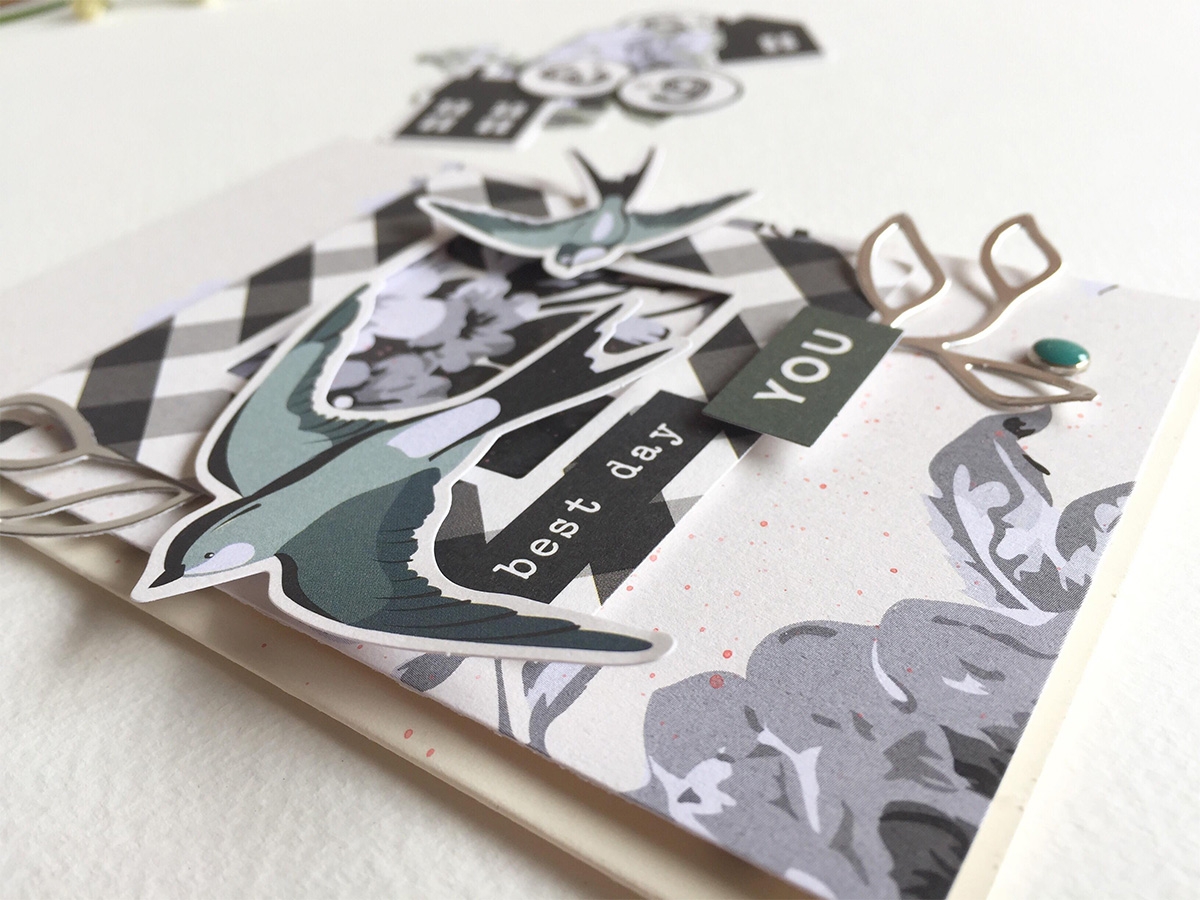 Carte d'anniversaire hirondelles - Gingham farms - My Mind's Eye